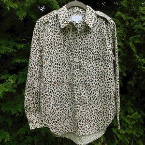 Current Elliott The Sal Shirt Leopard Print Buttondown Top  NWT